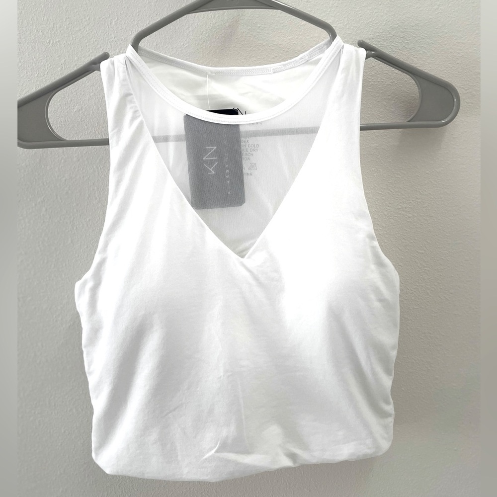 NWT in bag. Halter, v-neck Mesh Crop, white. Size S. Braless. Klassy Network.